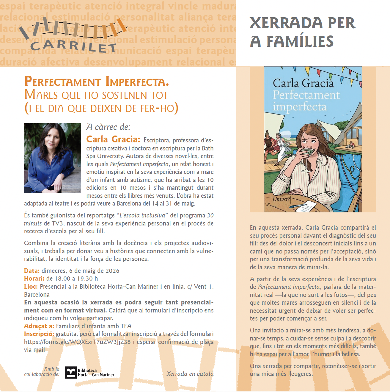 Xerrada per a famílies Carrilet Carla Gracia